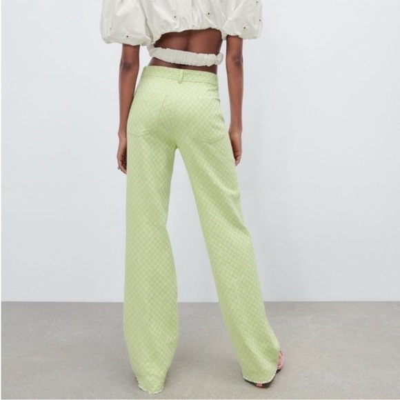 Zara Green Checkered Trousers - Picture 3 of 7